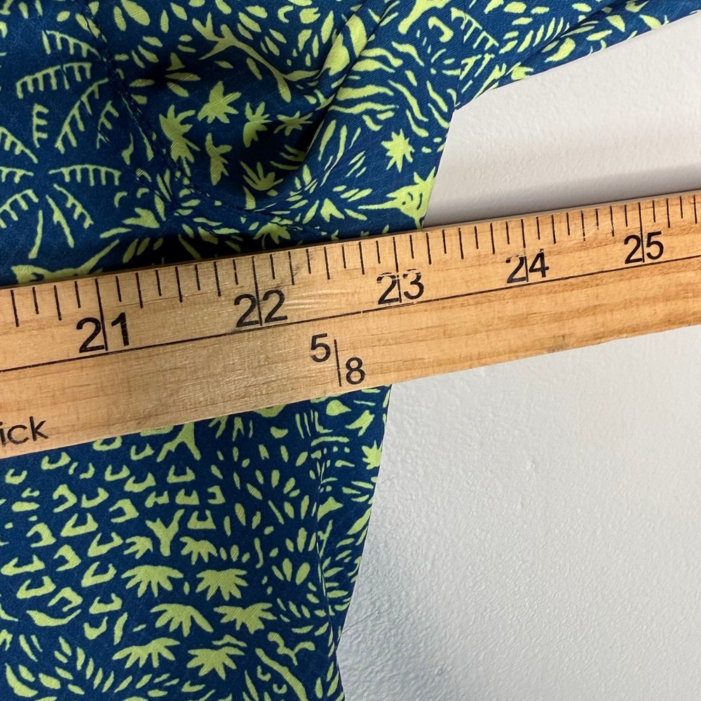 Columbia PFG Size L Omni-Shade Blue Lime  Fish Print Short Sleeve Fishing Shirt - Picture 7 of 9